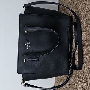 Kate Spade Hayden Black Peddle Leather Bag 2 Way Bag 9x9